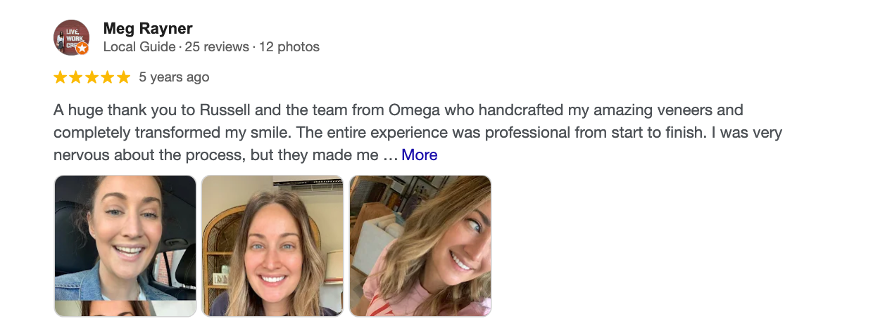 Omega Ceramics Google review screenshot 4